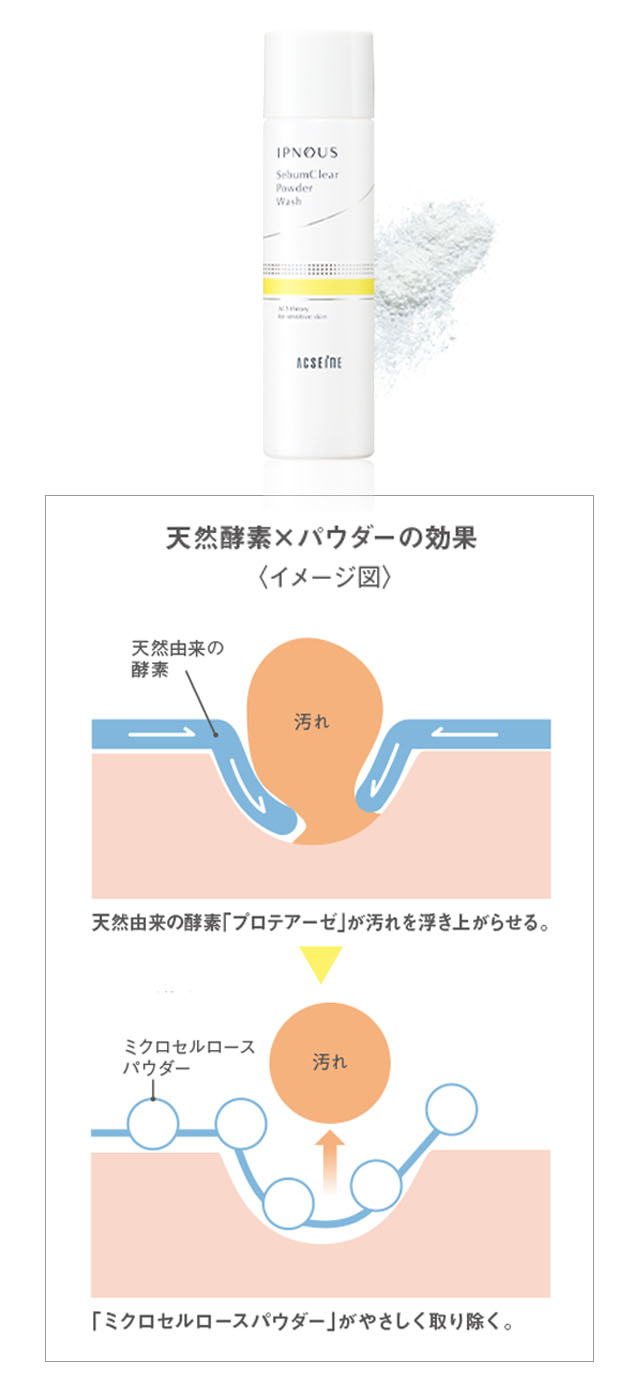 アクセーヌイプノスシーバムクリアパウダーウォッシュ
